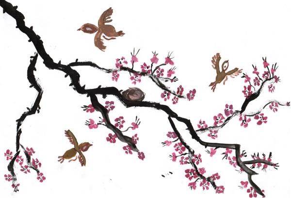 Sakura (Gouache)