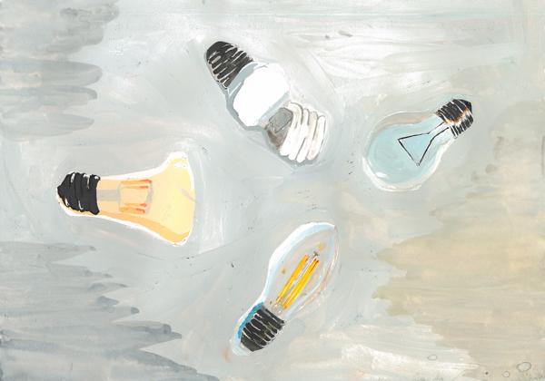 Light Bulbs (Watercolor)