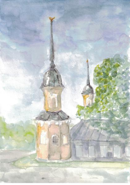 Novo-Golutvin Monastery (Watercolor)